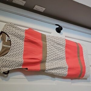 STUDIO ONE LACE DRESS FOR WOMEN SIZE 8 COLOR CREAM/ CORAL ORANGE